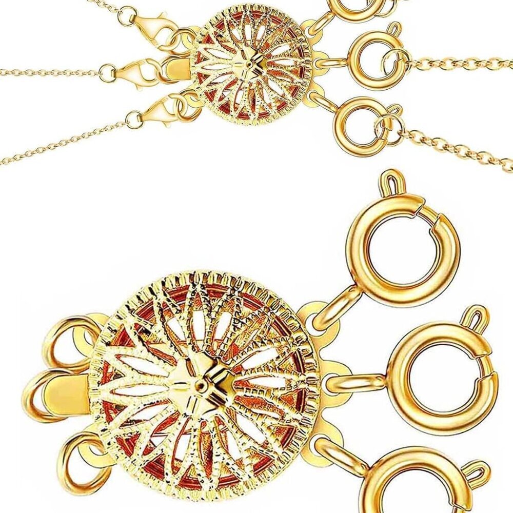 Layered Necklace Clasp for Women Slide Jewelry Lock Silver & 14k Gold Jewelry Br - Picture 1 of 6